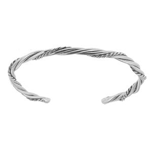 دستبند نقره مردانه مدل بنگل پیچی